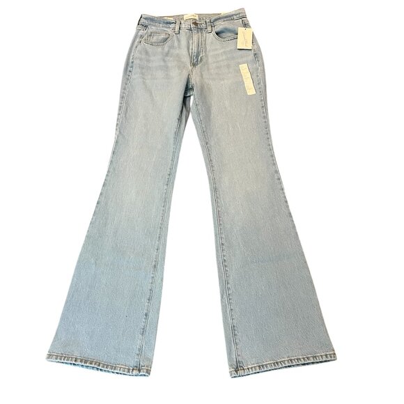 Universal Thread Women's High Waist Light Blue Flare Cotton Jeans Size: 8 Long - Picture 3 of 8